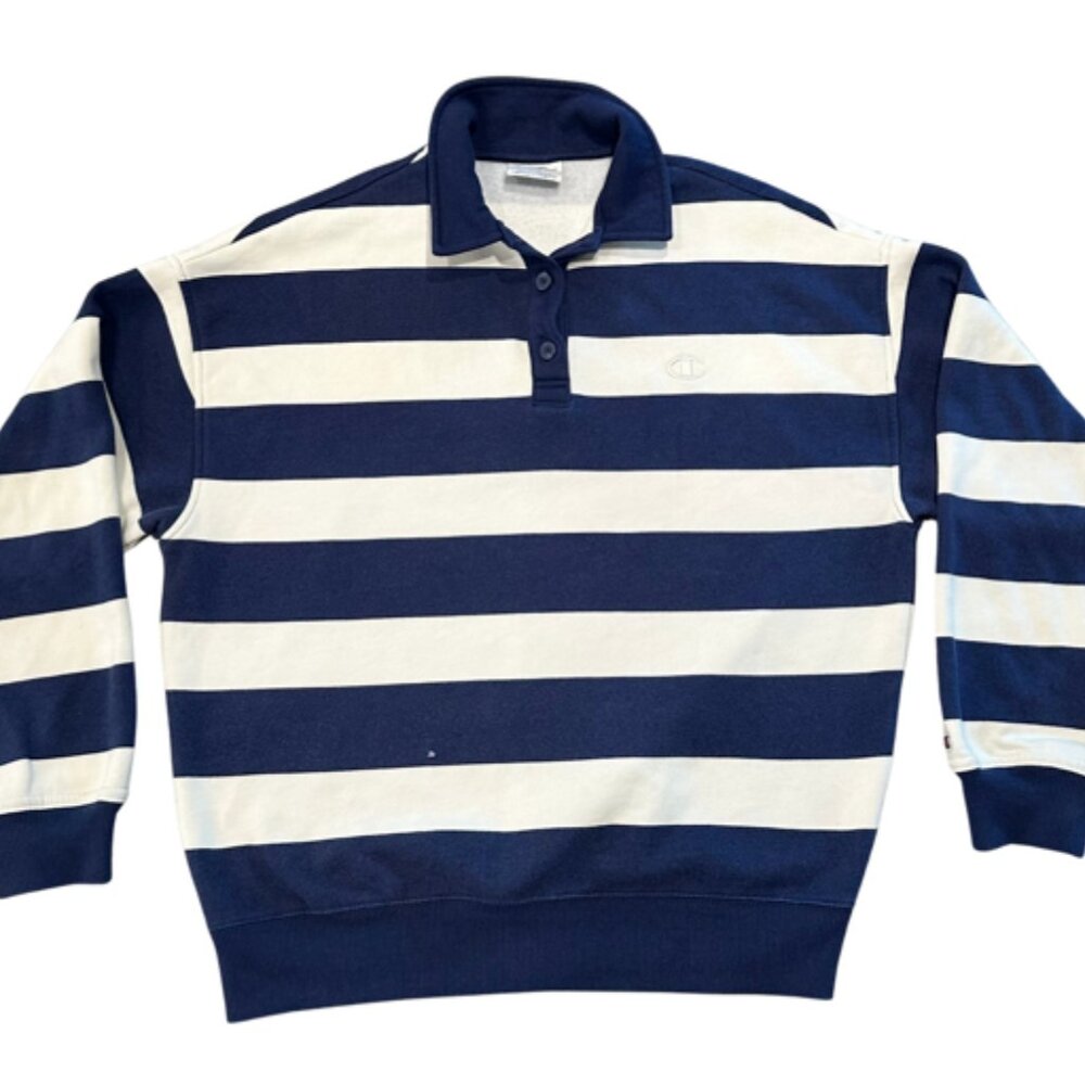 Vintage Y2K Champion Sweatshirt | Striped Sweatshirt | Fisherman Aesthetic |